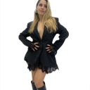 blazer con brillantini e bottone miracle